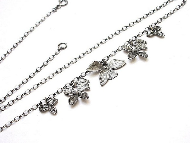 srebrne naszyjniki Orchid  - naszyjnik