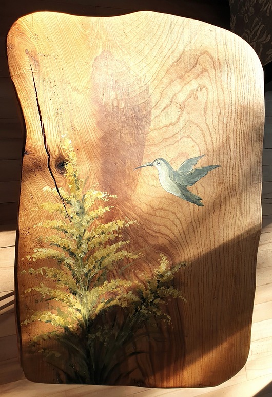 stoliki kawowe Stolik kawowy drewniany ręcznie malowany koliber