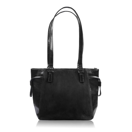 torby na ramię Torebka damska na ramię skórzana klasyczna czarna zamszowa shopperka Z-58-BLZM