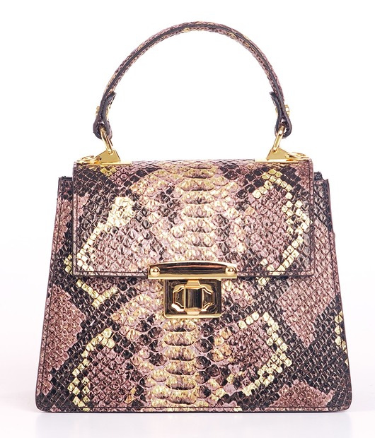 torebki do ręki Torba Skórzana - Kuferek o fakturze krokodyla (6956)