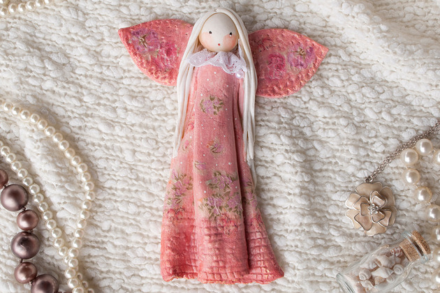 figurki i rzeźby Duży aniołek z masy solnej - wzór 5