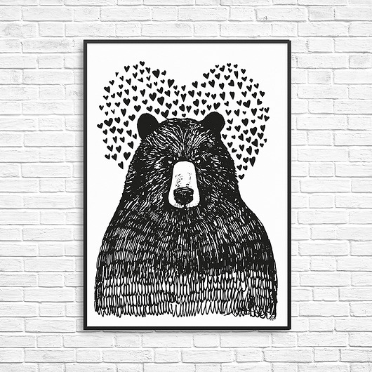 grafiki i ilustracje Zakochany Niedźwiedź