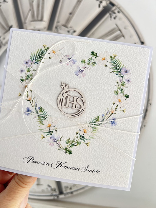 kartki na komunię Kartka komunijna ręcznie robiona - pamiątka komunijna
