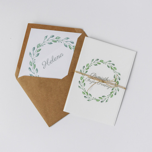 Kartka z okazji Chrztu "Greenery" Papiernik