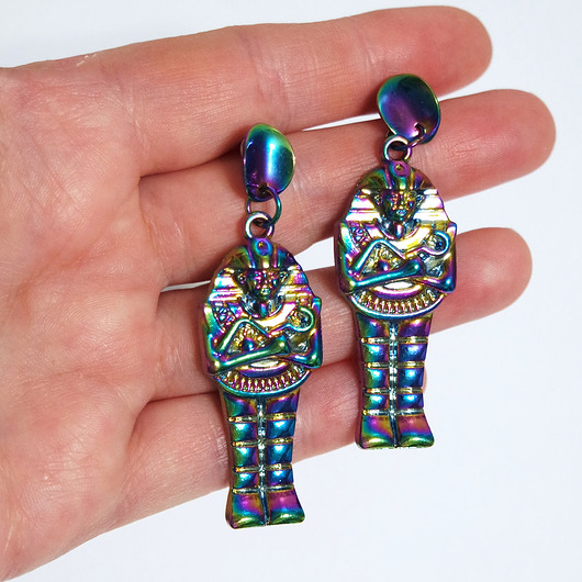 kolczyki - inne Kolekcja Starlight - Egipskie - stal, wiszące