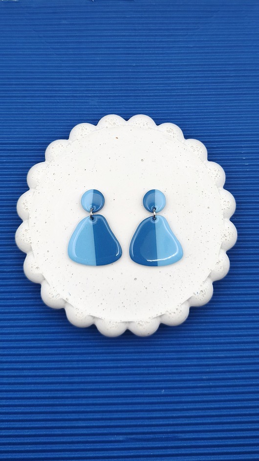 kolczyki z masy plastycznej Kolczyki DIUNA dwa kolory