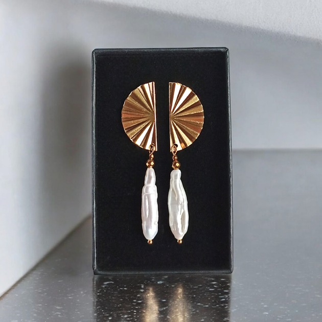 kolczyki z kamieniami Długie perły : kolczyki : wyjątkowy prezent PREMIUM : II