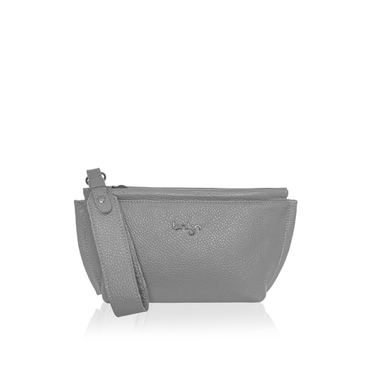 kopertówki Torebka skórzana Esme szara marki Bolsa