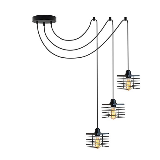lampy wiszące Industrialna lampa wisząca pająk do salonu GALO LOFT L3