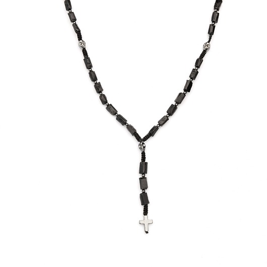 biżuteria męska Męski różaniec - Turmalin czarny i Hematyt (grafitowy)