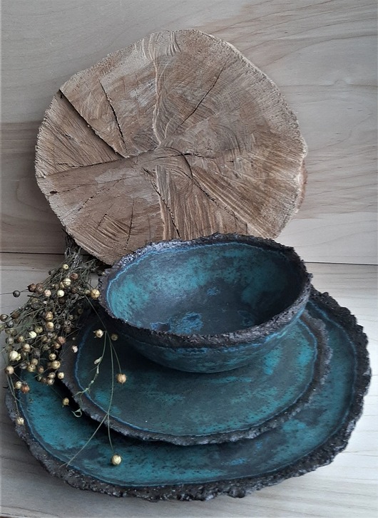 Ceramiczny komplet naczyń "mech" DUET CERAMIKA
