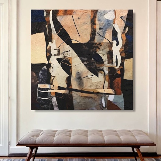 obrazy Etnico - Artystyczny obraz do salonu na płótnie z żywicy epoksydowej 80x80cm