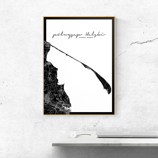 plakaty Plakat półwysep Helski mapa