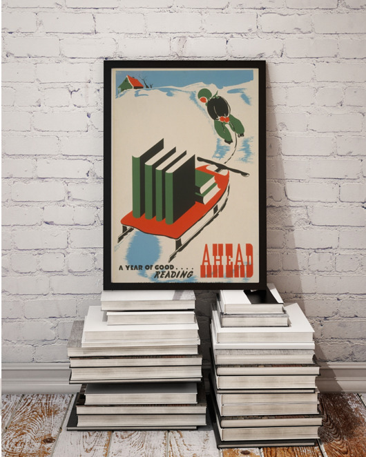 plakaty PLAKAT książki retro czytanie books vintage