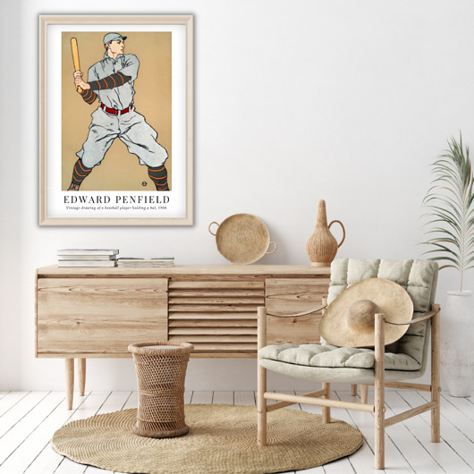 plakaty Plakat reprodukcja Edward Penfield 'Vintage drawing of a baseball player'