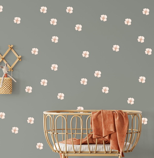 naklejki ścienne do pokoju dziecka Naklejki na ścianę  Mini piwonie