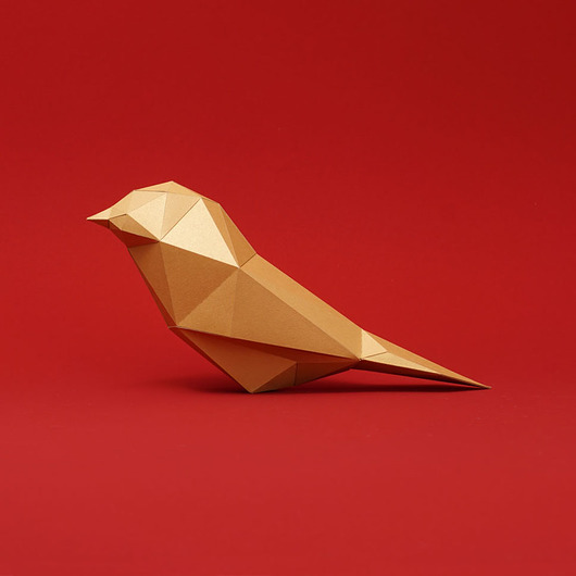 PTAK,papierowy model do sklejenia,gold. ACZI