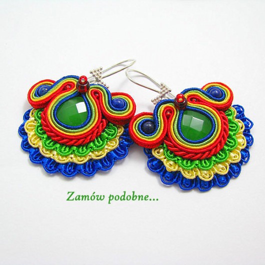 Folk soutache - multikolorowe kolczyki sutaszowe PiLLow Design