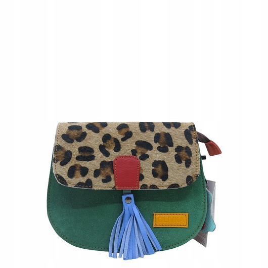 torby na ramię Torebka listonoszka zamszowa damska regulowany pasek kolorowa OLIVKA