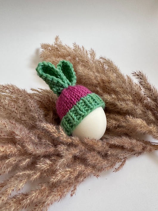 ozdoby wielkanocne Czapeczka z uszami zająca na jajka wielkanocne - 1 szt.