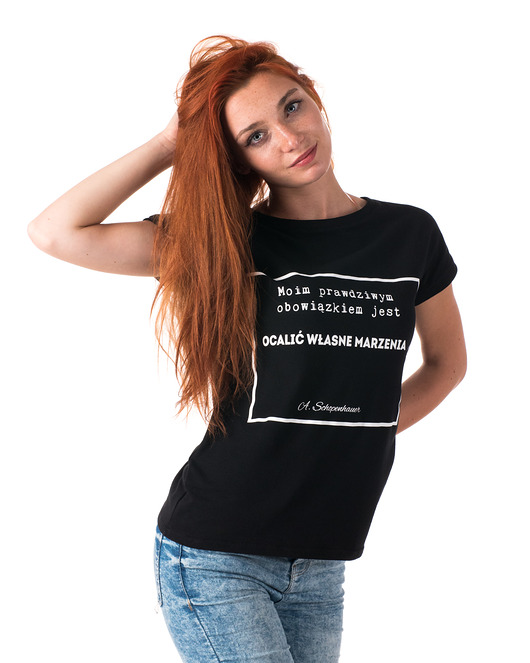 t-shirt damskie Koszulka z cytatem, Shopenhauer, "Marzenia"