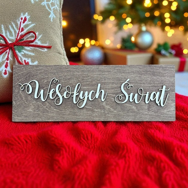 dekoracje świąteczne Tabliczka Wesołych Świąt Ozdoba Rekwizyt do Zdjęć