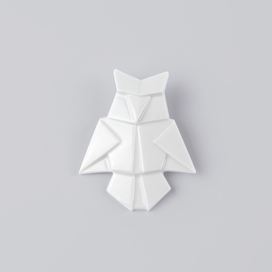 broszki Broszka Porcelanowa Origami Sowa Biała