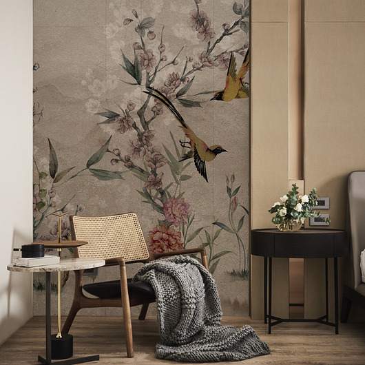 Mural Foret Village Calido Motif
