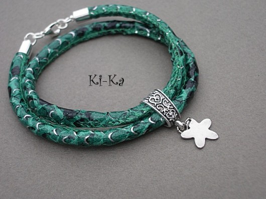 Emerald leather- bransoletka KiKa pracownia