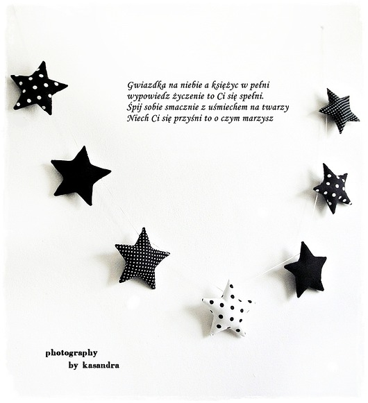 GWIAZDECZKI - girlanda wersja BLACK&WHITE Pracownia ktorej nie ma
