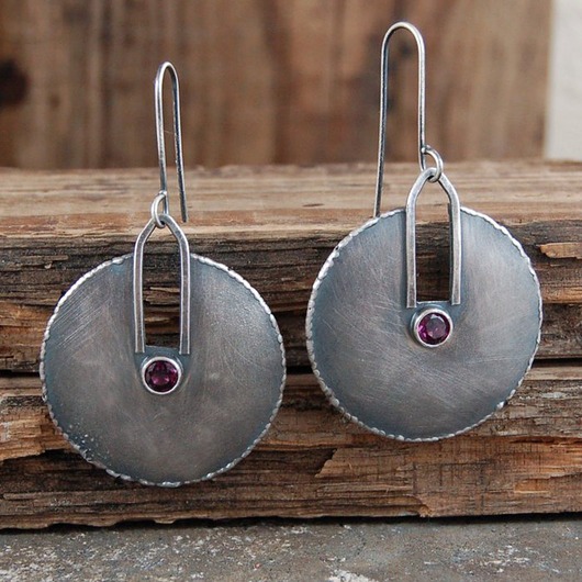 kolczyki srebrne Kolczyki srebrne granat rodolit