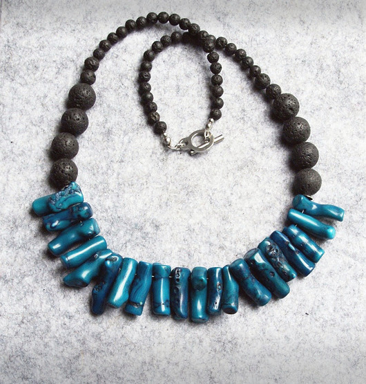 LUX. naszyjnik BLACK & BLUE. kaktusia