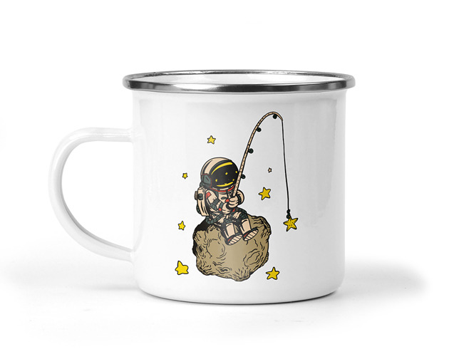 kubki Kubek metalowy astronauta na łowach