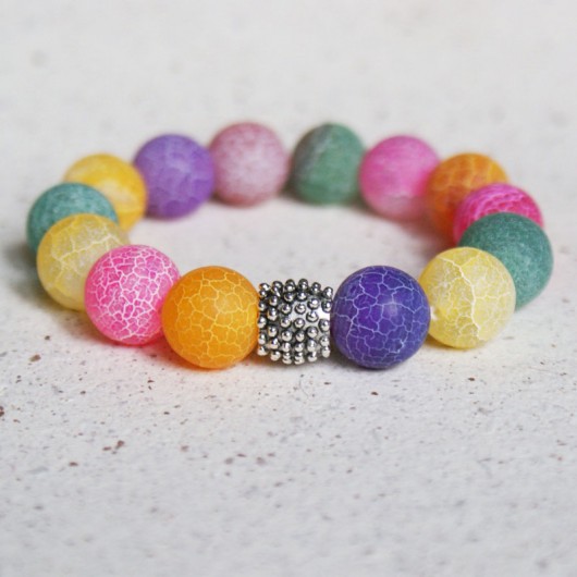 agat trawiony MULTICOLOR - duże kule kaktusia