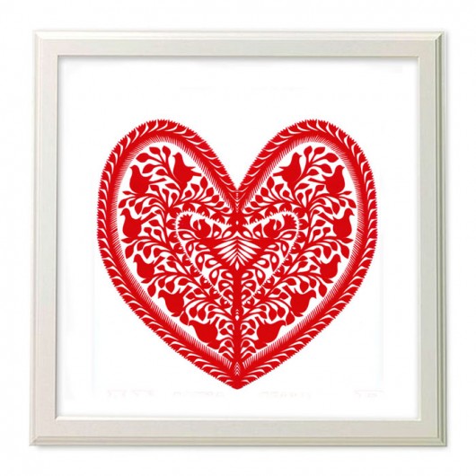 Serce z kadzidlańskiego boru (Art Papercut) na ludowo