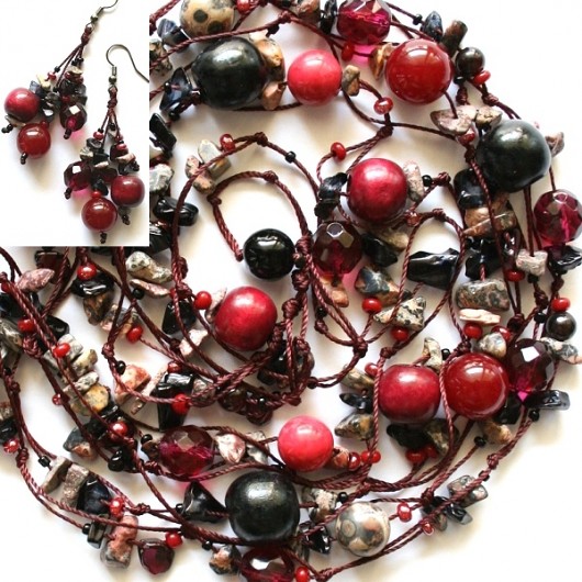 krootkie korallee + kolczyki: bordeaux alter trendy mody