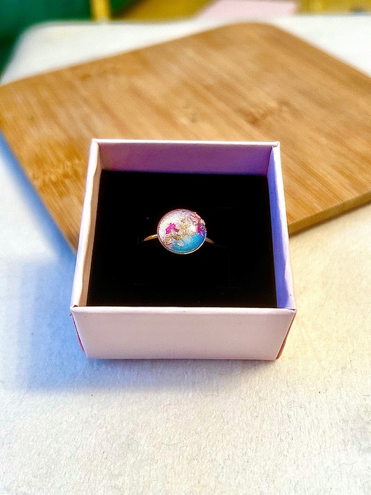 pierścionek z żywicy Pierścionek  Cukierkowe lato no. 2