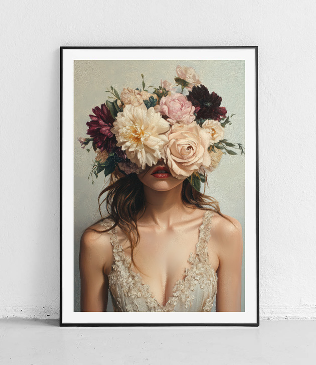 plakaty Plakat Kobieta i kwiatowa maska