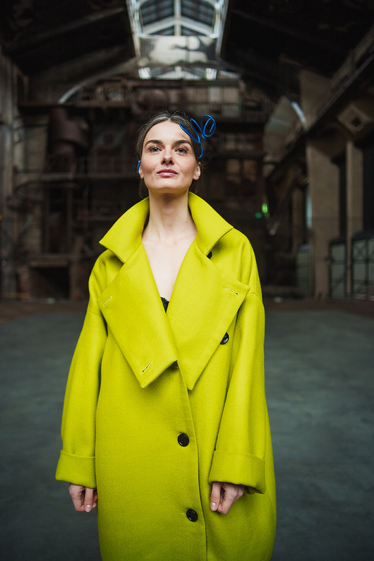 płaszcze damskie Płaszcz limonkowy