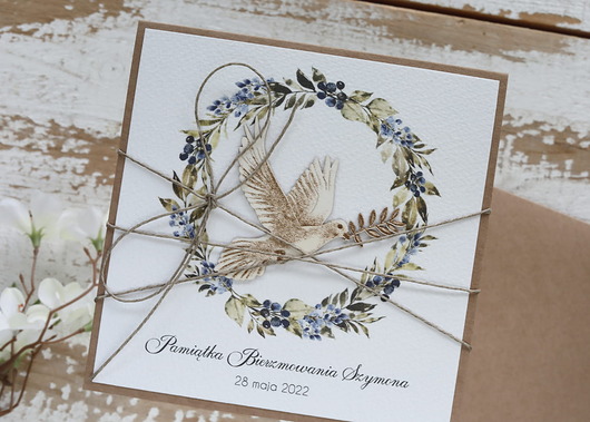 kartki scrapbooking Ręcznie robiona kartka na bierzmowanie dla chłopca