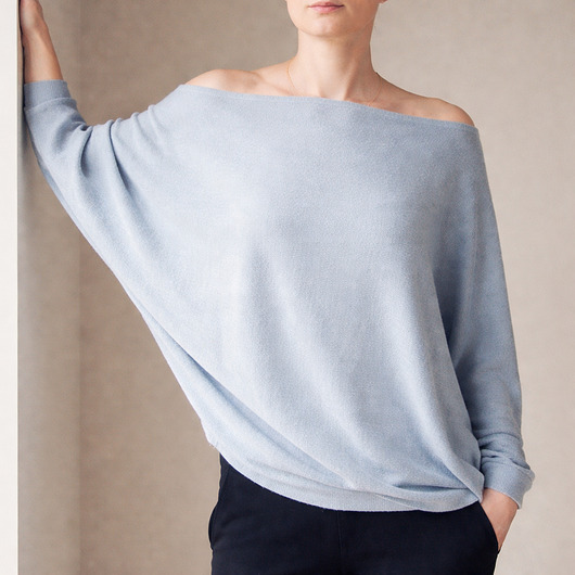 swetry damskie  Sweter nietoperz Szary krótki