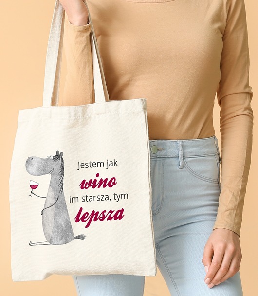 torby na zakupy Torba bawełniana "JESTEM JAK WINO"