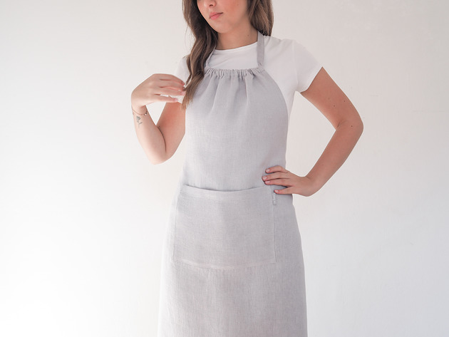 fartuchy kuchenne Lniany fartuszek classic LIGHT GRAY