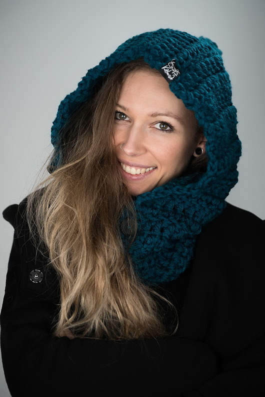szale damskie Kapturokomin Monohood 21 - MORSKI