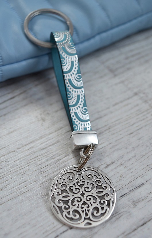 SKÓRZANY BRELOK DO KLUCZY ORIENT WAVES turquoise Beezoo
