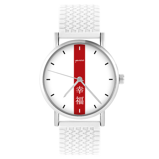 zegarki unisex Zegarek - Szczęście - silikonowy, biały