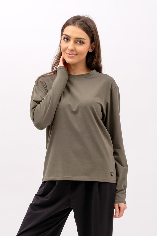 bluzki z długim rękawem damskie Longsleeve ,, LILY"  khaki