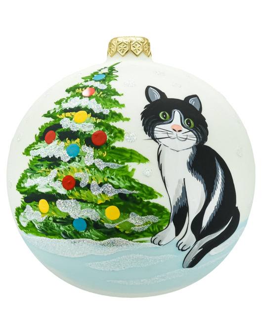 bombki Bombka okrągła: Kotek przy choince