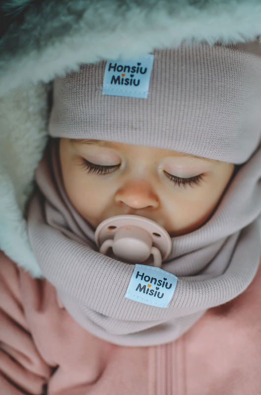 czapki dziecięce Czapka beanie Prążek brudny róż