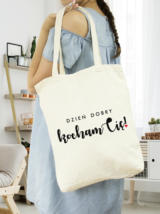 Torba z nadrukiem, materiałowa- Kocham Cię AllbagAllprints